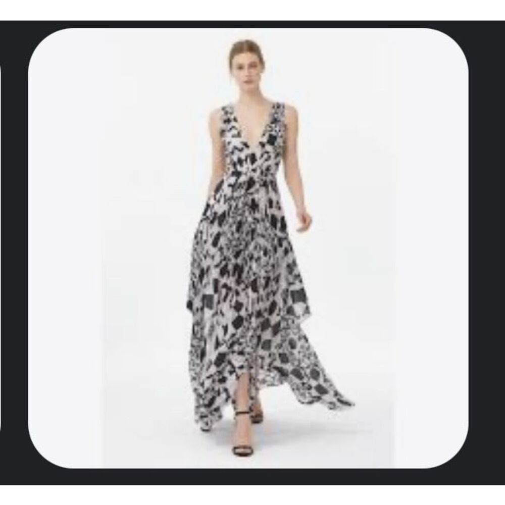 Alice + Olivia NWT silk blend  Esmay Diamond Kaleidoscope handkerchief maxi dres